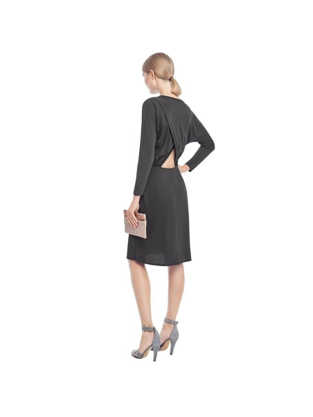* FILIPPA K Slate Grey Drapey Back Detail Dress Size S